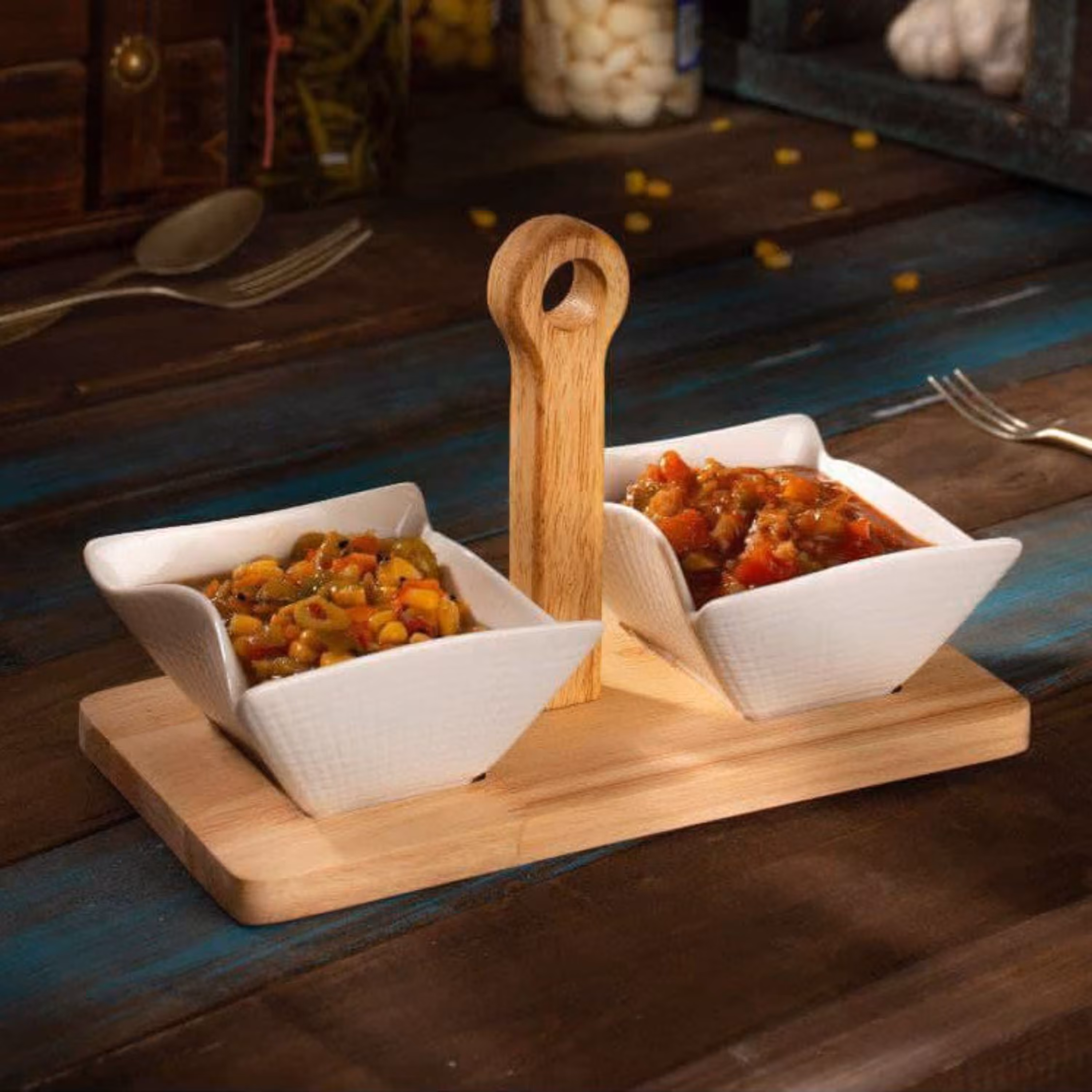 اردو خوری 2 خانه مربع بامبو برند RIVER مدل 2721C