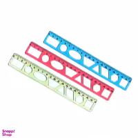 خط کش 20 سانتی شابلون دار مدل ژله ای