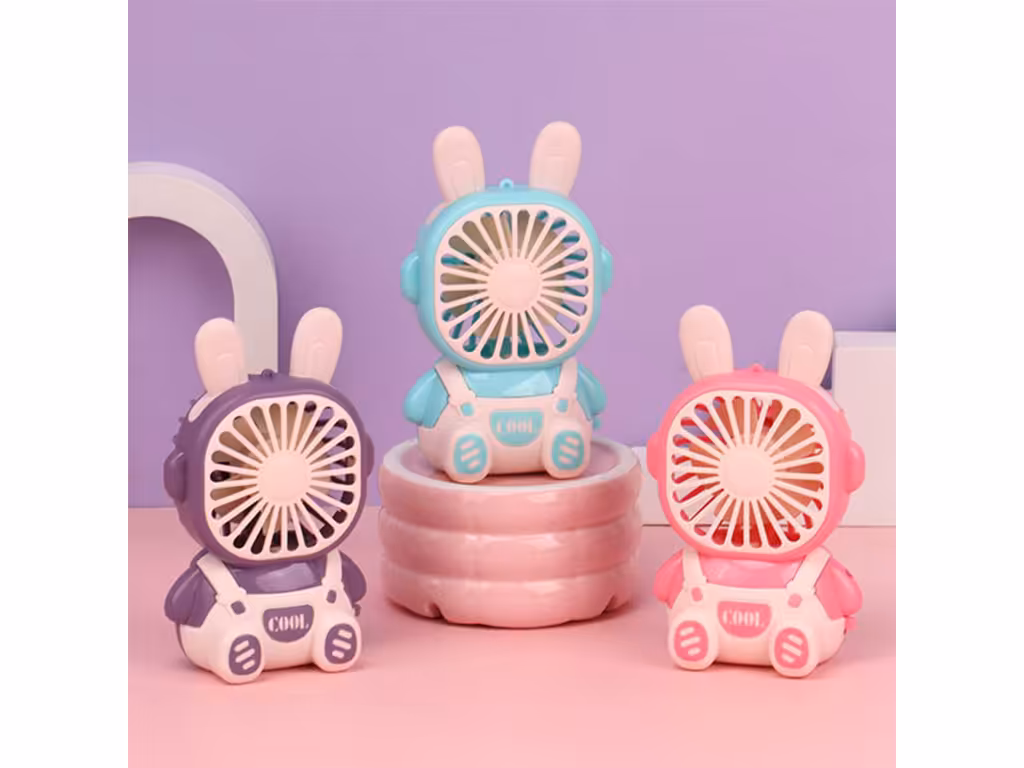 مینی فن شارژی (مینی پنکه رومیزی) تک سرعت مدل cool animals طرح خرگوش