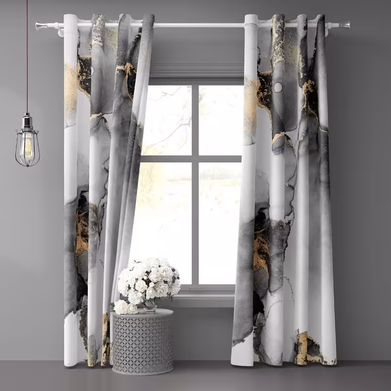 پرده پانچی طرح سنگ مرمر کد 003 سایز 140 در 280