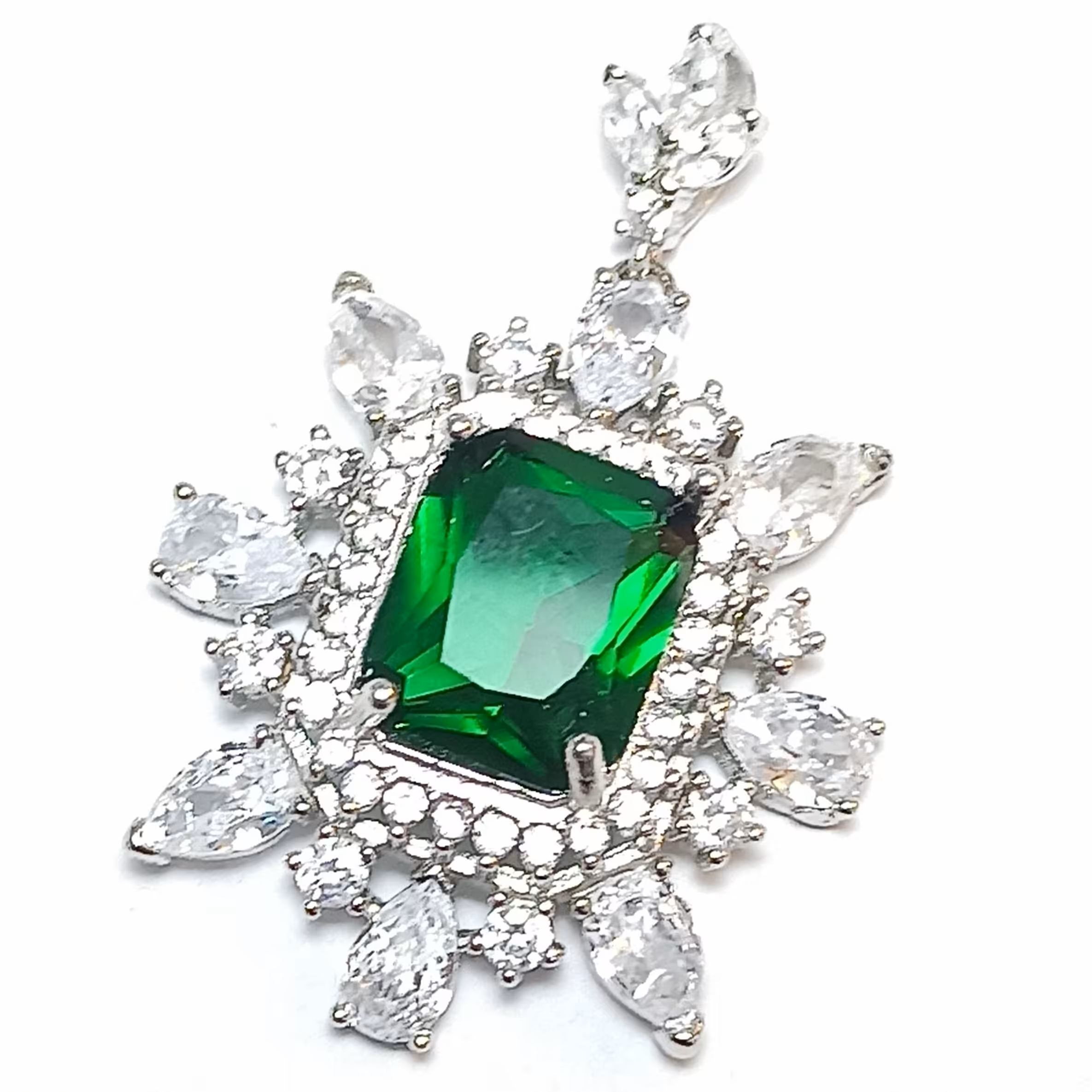 مدال نقره نگین رنگی سبز جواهری آبکاری رادیوم متحف سیدبحرالعلوم