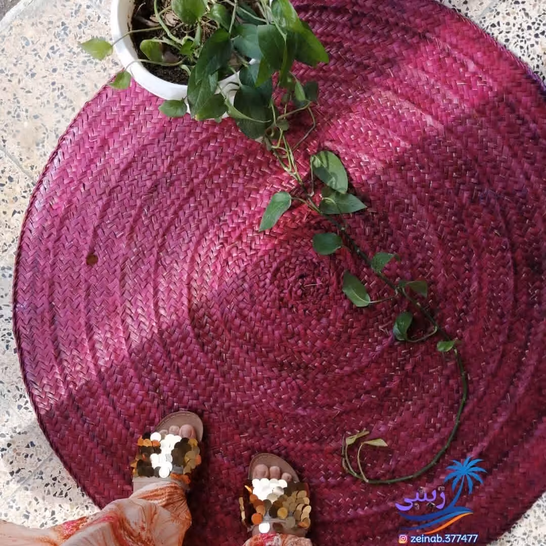 سفره حصیری تک رنگ 