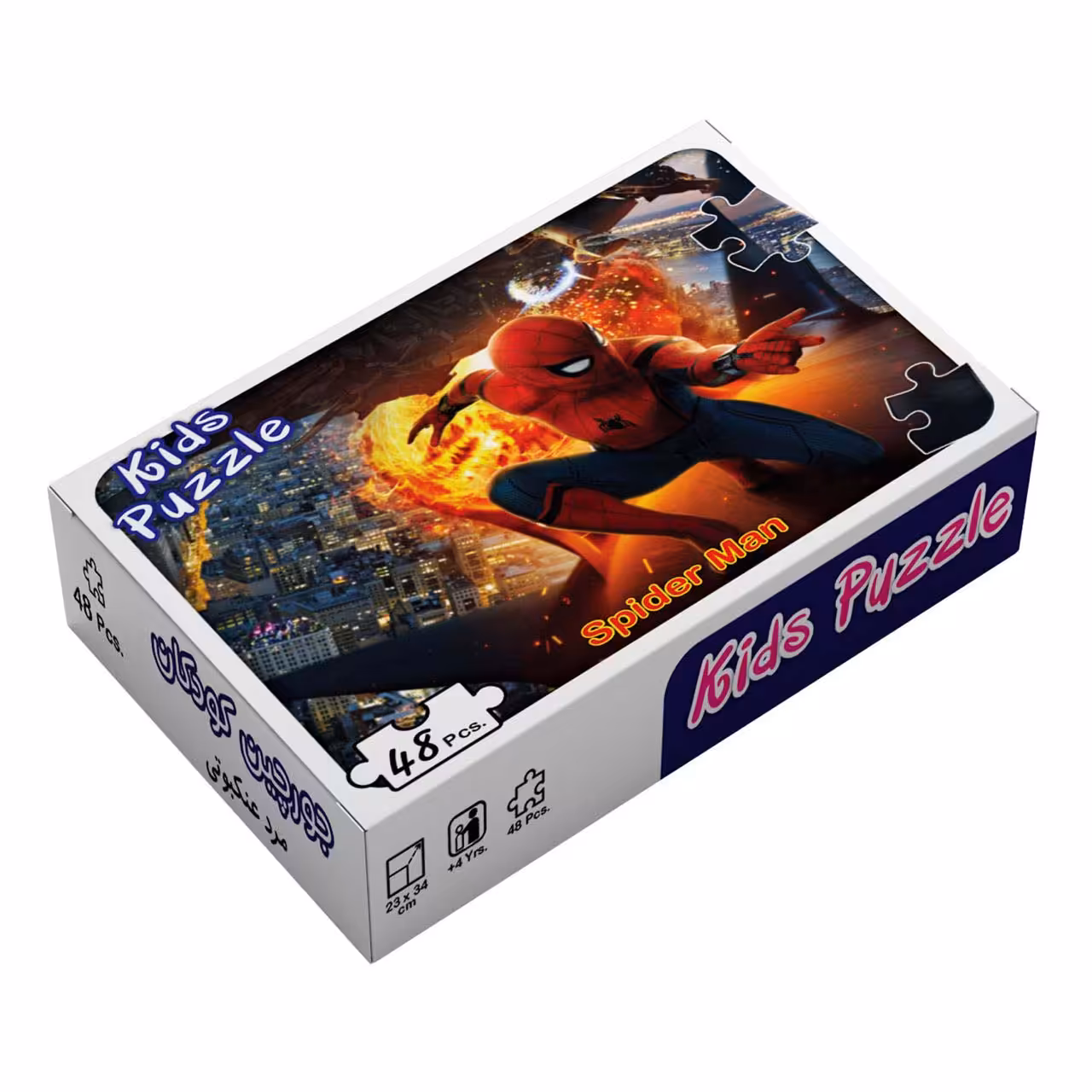 کتاب بسته پازل مرد عنکبوتی 48تکه،باجعبه