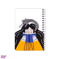 دفترچه یادداشت بامبیلیپ مدل چوبی طرح دختر و گربه خاکستری و کتاب کد 6063734