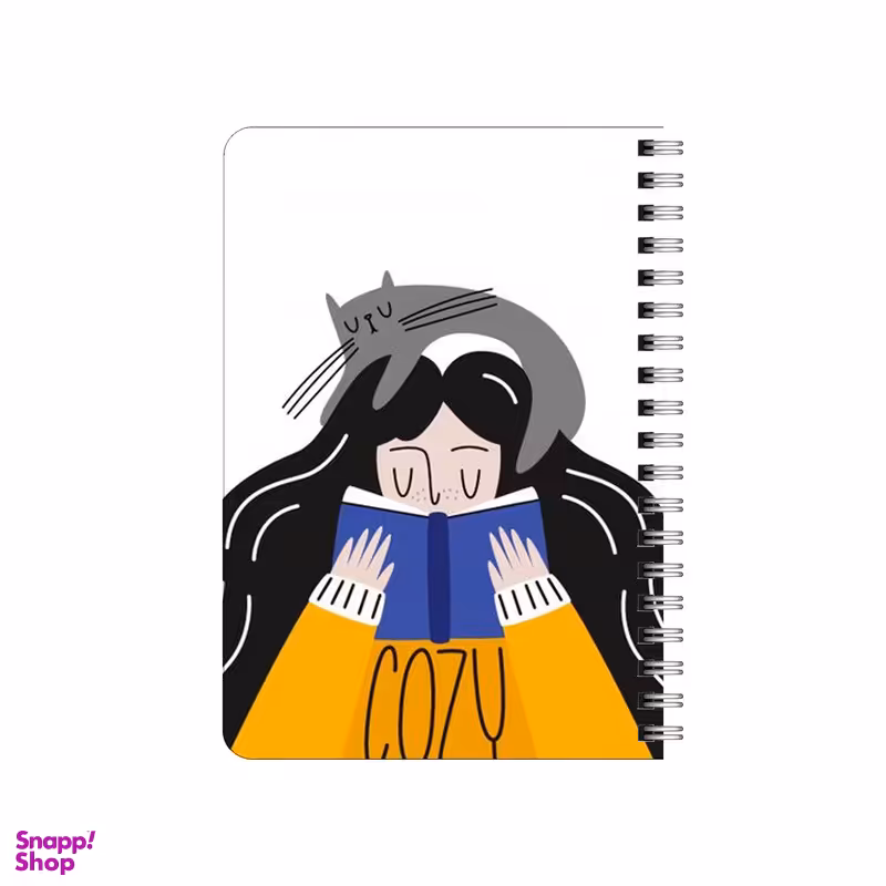 دفترچه یادداشت بامبیلیپ مدل چوبی طرح دختر و گربه خاکستری و کتاب کد 6063734