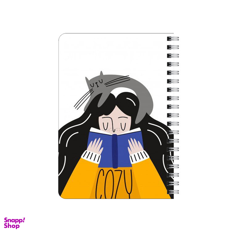 دفترچه یادداشت بامبیلیپ مدل چوبی طرح دختر و گربه خاکستری و کتاب کد 6063734