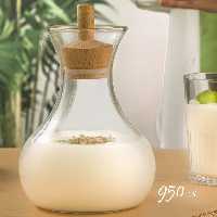 تنگ و بطری شیشه ای درب چوبی 950 میلی لیتر لیمون 