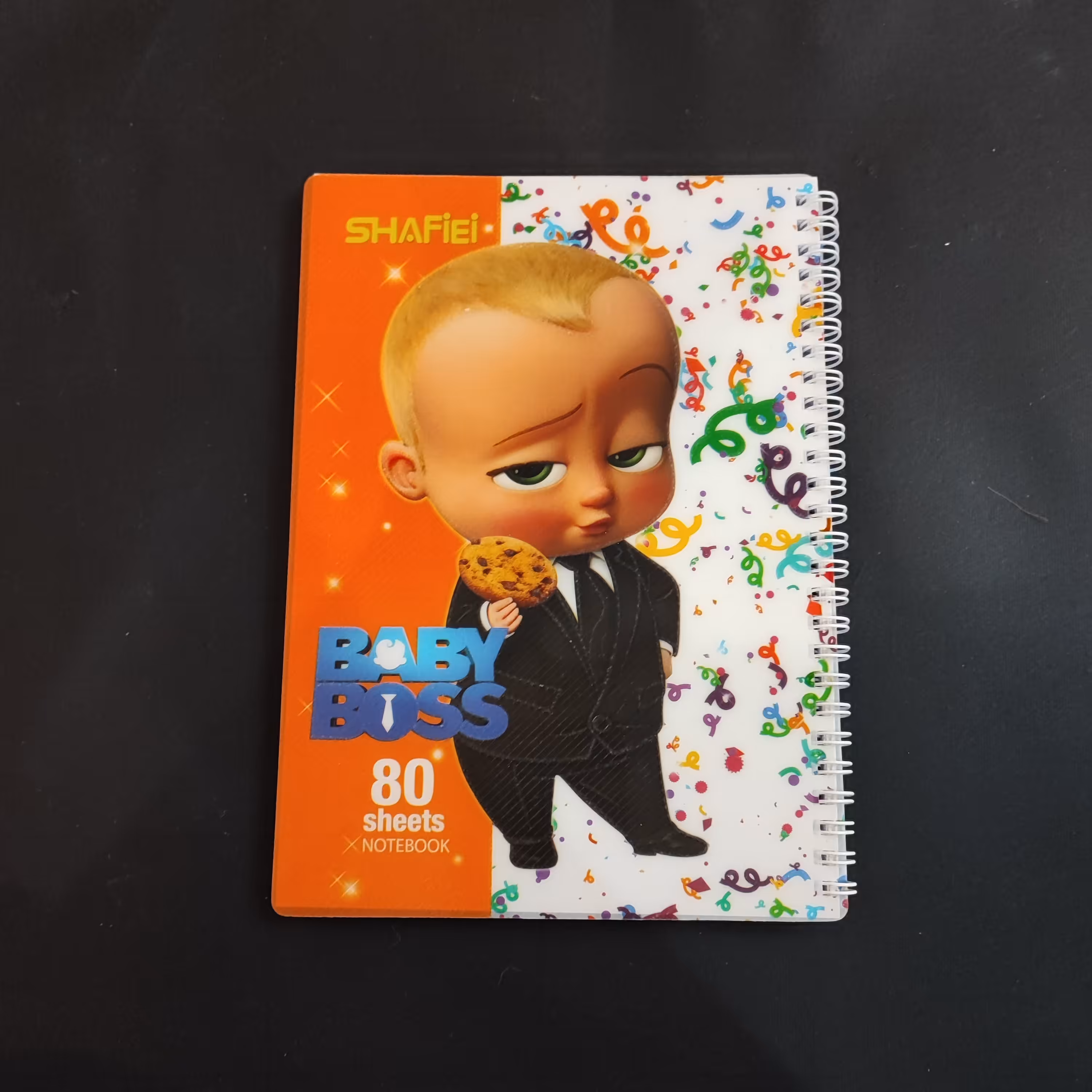 دفتر 80 برگ - طلقی سیمی خط دار شفیعی - طرح بچه رئیس 