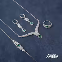 سرویس نقره زنانه آمیتیس مدل زمرد AMT N152