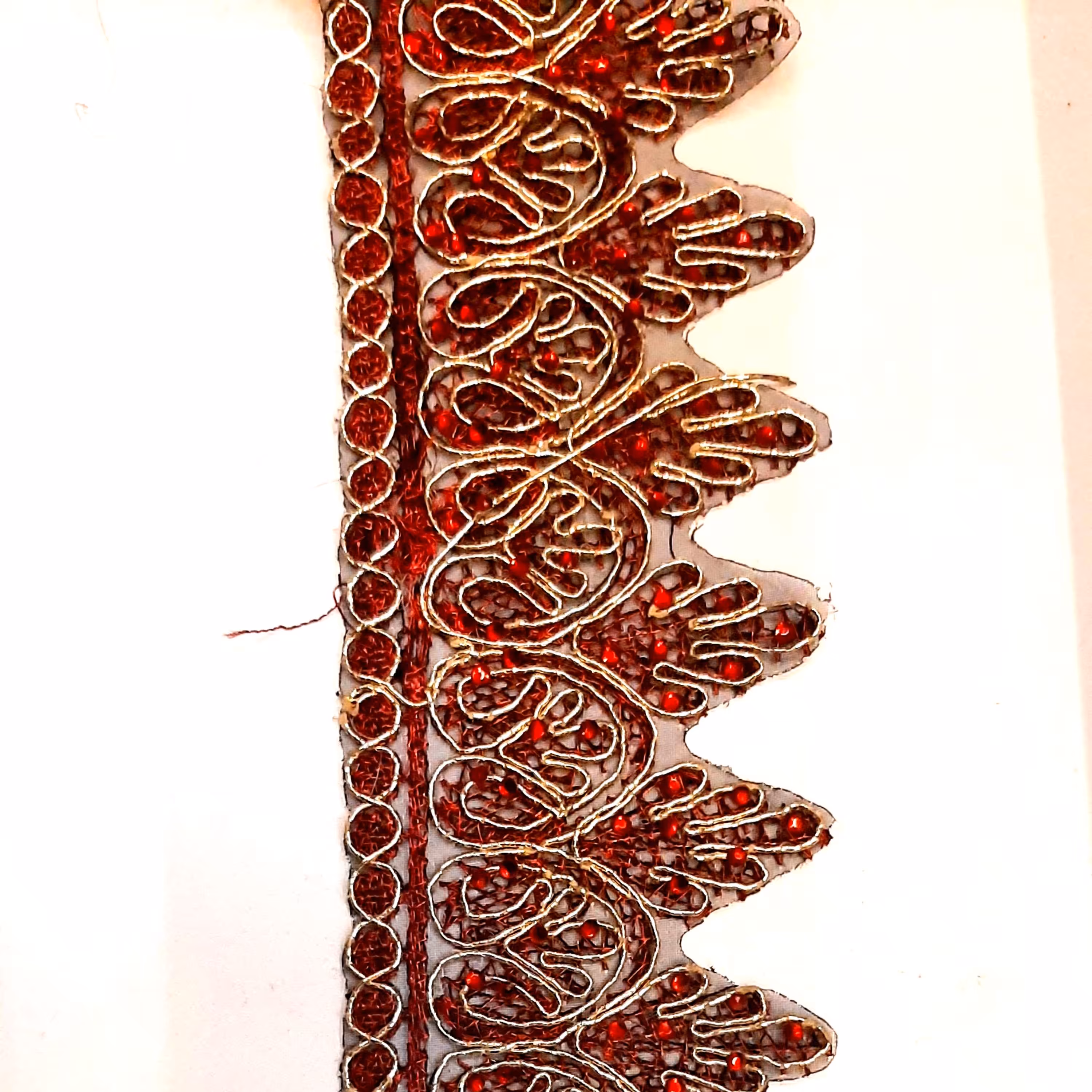 یراق و نوار  لباس زنانه طرح هندی  نگین قرمز