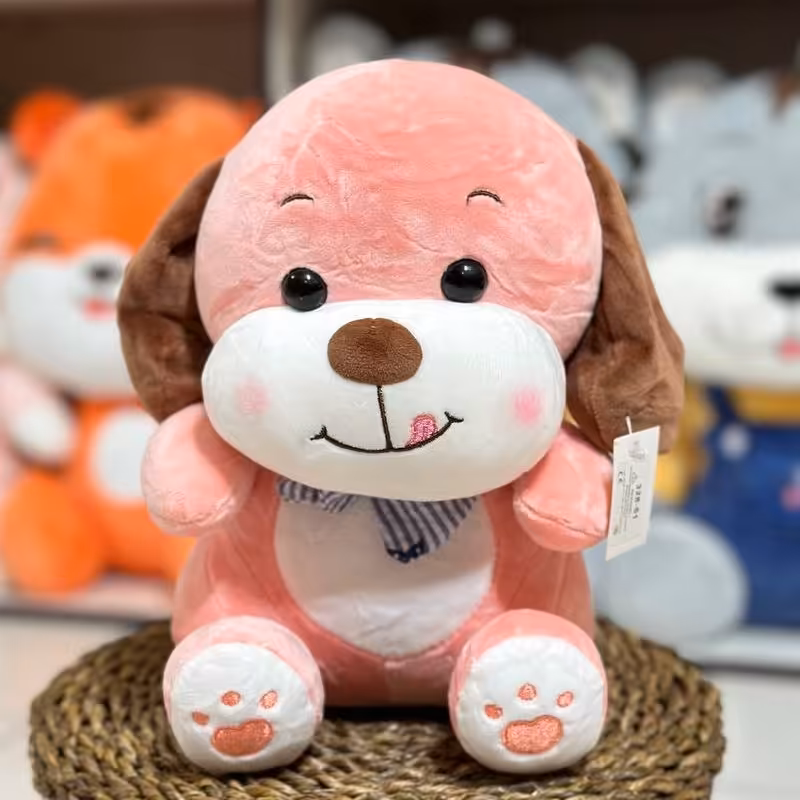 عروسک پولیشی سگ صورتی (سانت)