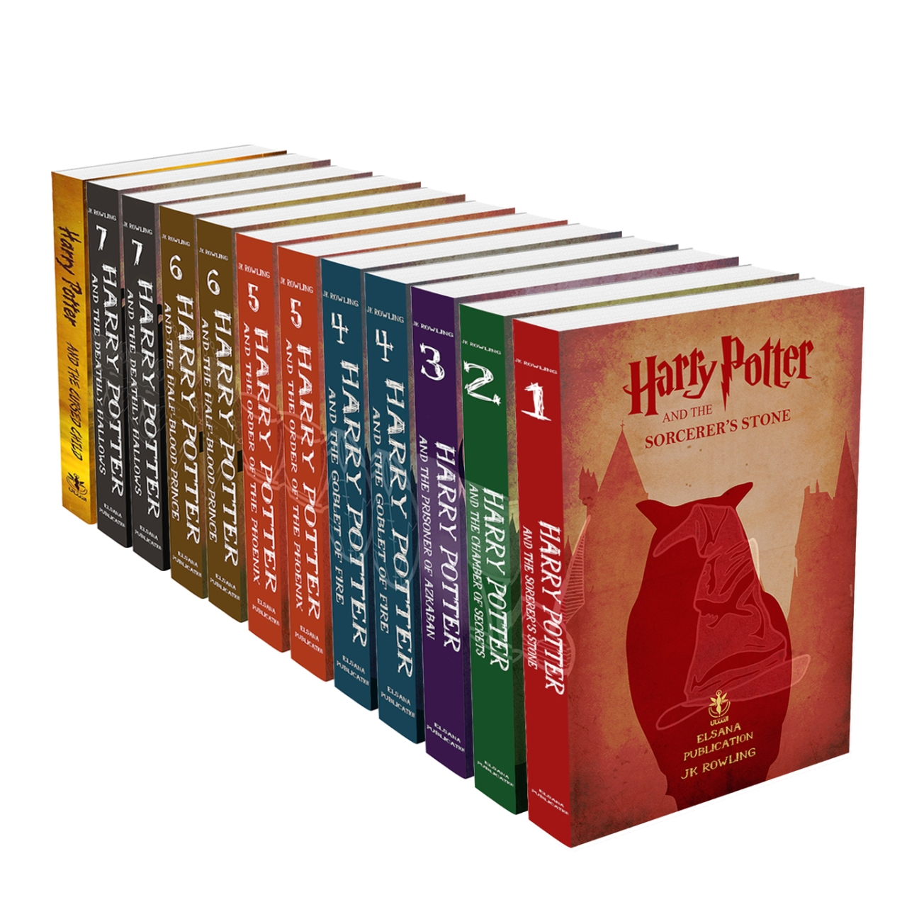 مجموعه 8 جلدی هری پاتر Harry Potter اثر جی کی رولینگ J K Rowling زبان اصلی