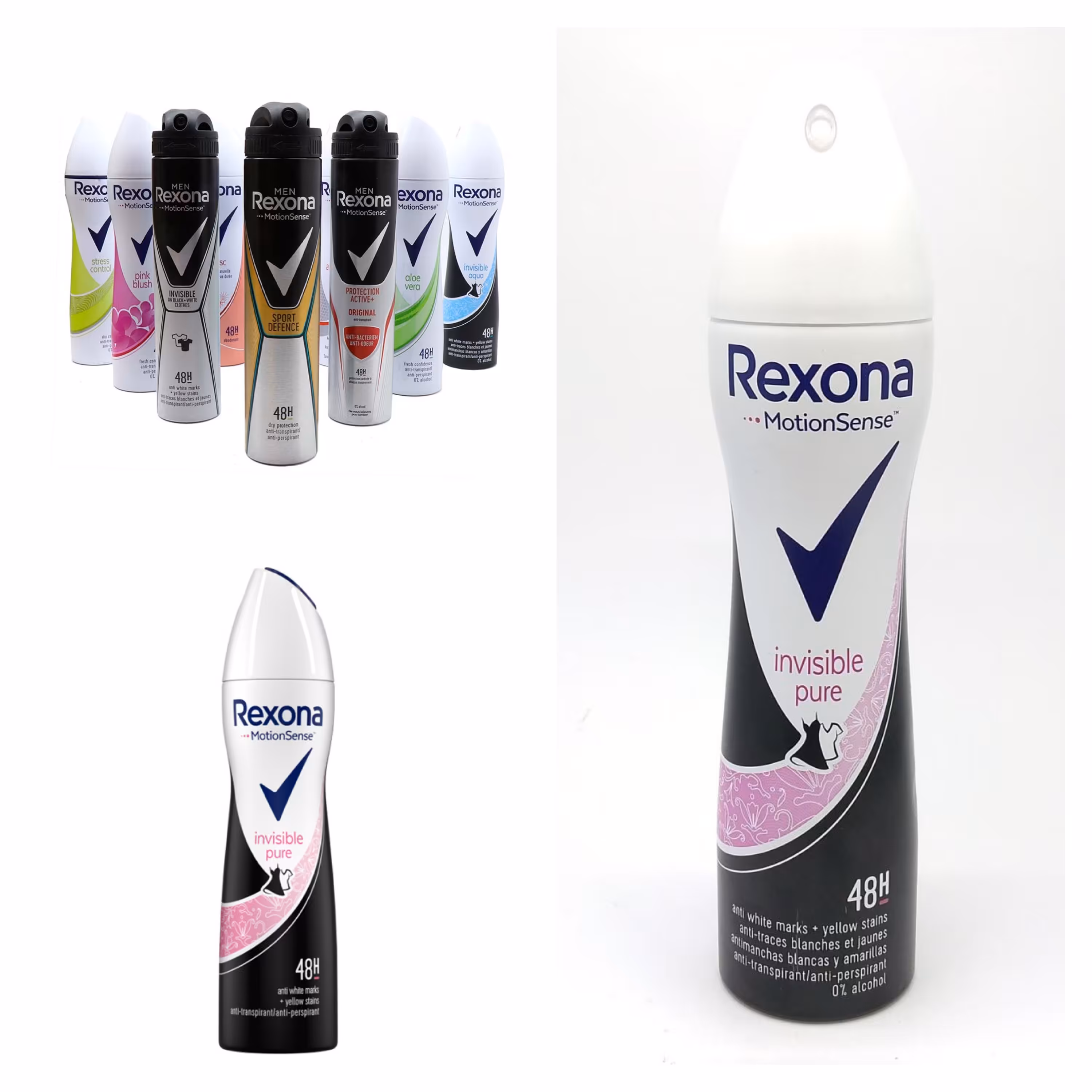 اسپری ضدتعریق رکسوناRexona زنانه مدل invisible pure200mil(ایتالیا)