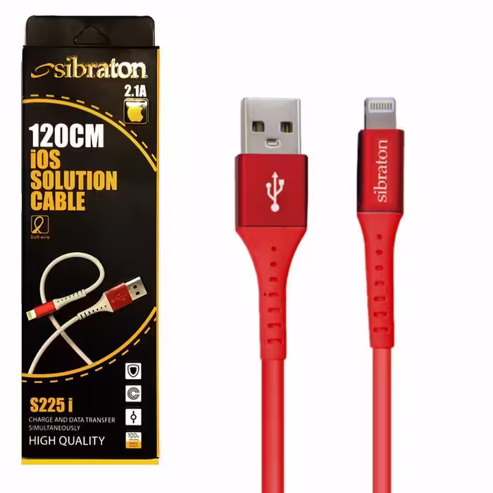 کابل دیتا و شارژ آیفون Sibraton مدل 225i