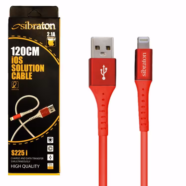 کابل دیتا و شارژ آیفون Sibraton مدل 225i