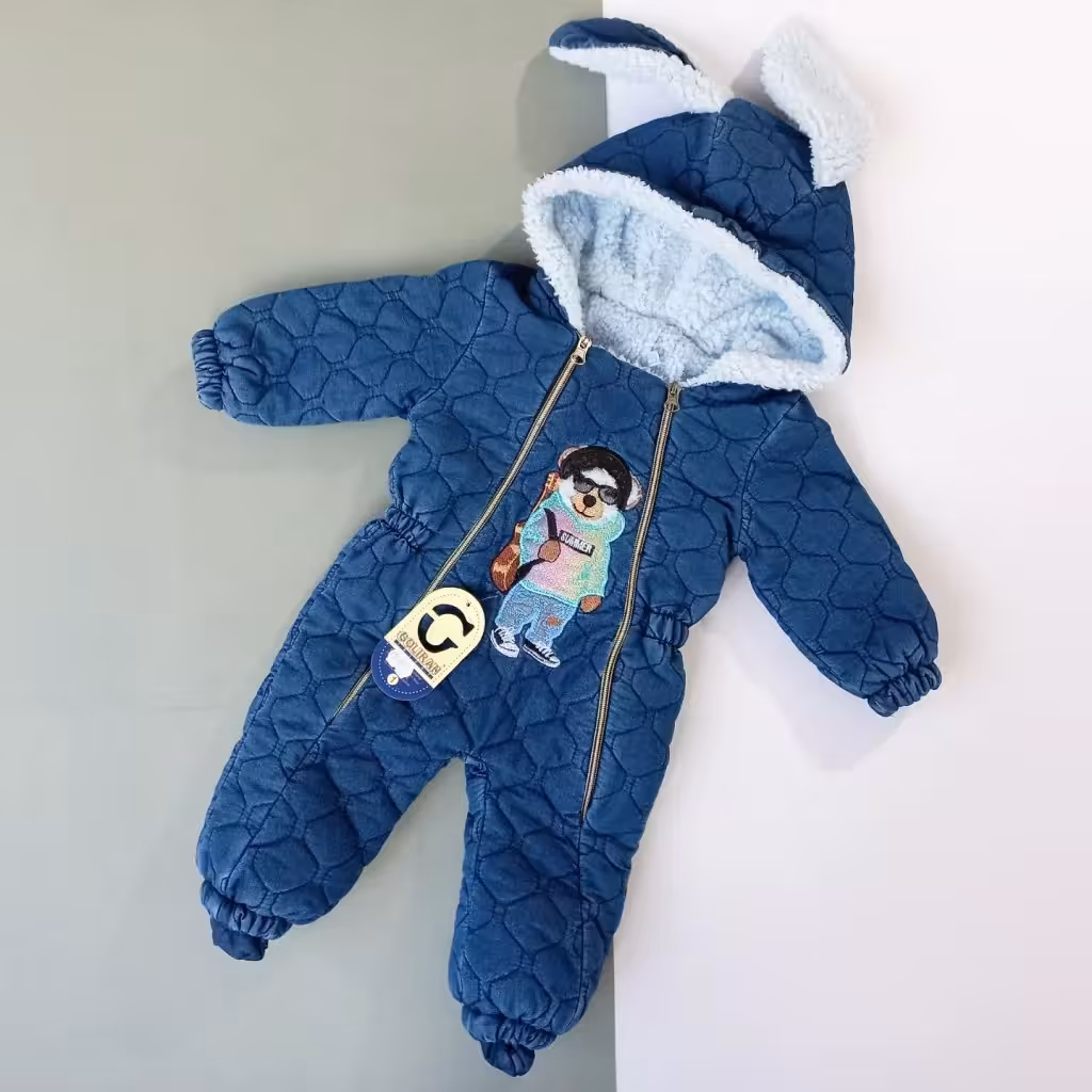 کاپشن سرهمی نوزادی زمستانی طرح لی سایز بندی 1-2-3-4