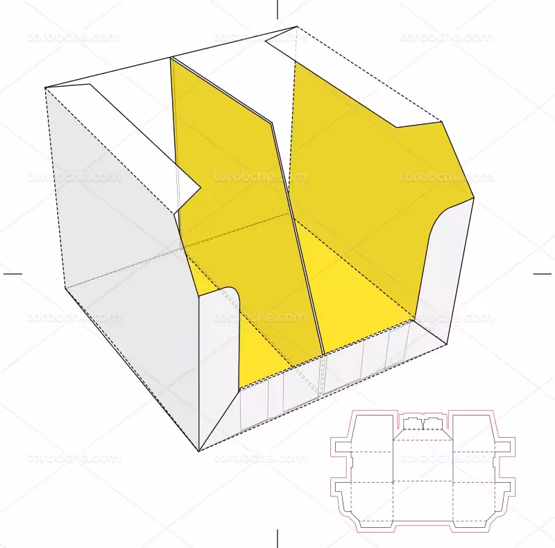 وکتور صفحه گسترده باکس محصول رو میزی | گرافیک با طعم تربچه
