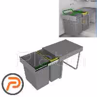 سطل زباله دو مخزنه پلاتین(3633) 40 لیتری