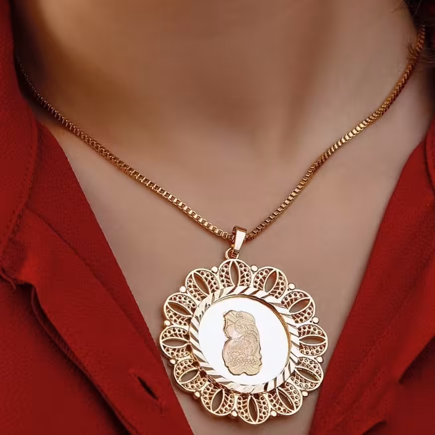 گردنبند پلاک وزنجیررخ