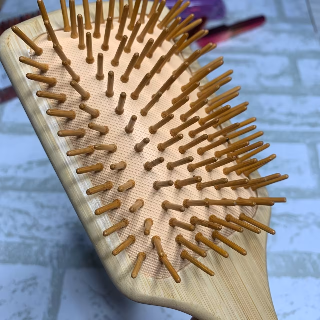 برس چوبی بامبو مستطیلی شانه چوبی اصلی سایز بزرگ