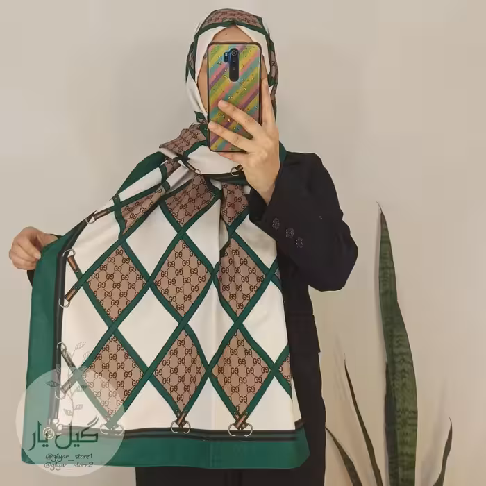 شال موهر سبز طرح گوچی قواره 2 در 80  مناسب سرما