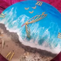 ساعت رزینی طرح دریا 40 سانتی 