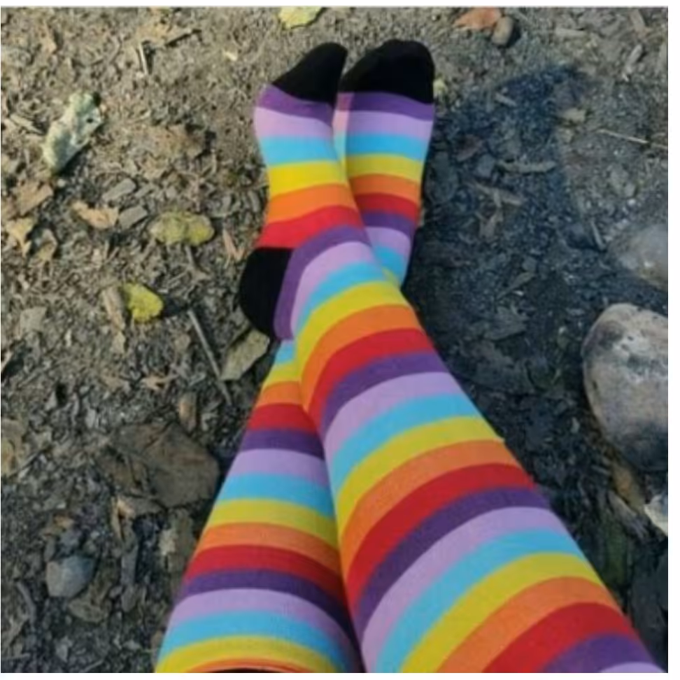 جوراب بالای زانو راه راه