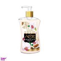 مایع دستشویی اکتیو (Active) مدل صدفی با رایحه گل و دارچین وزن 450 گرم