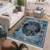 فرشینه مشکی و آبی وینتج WA-1785