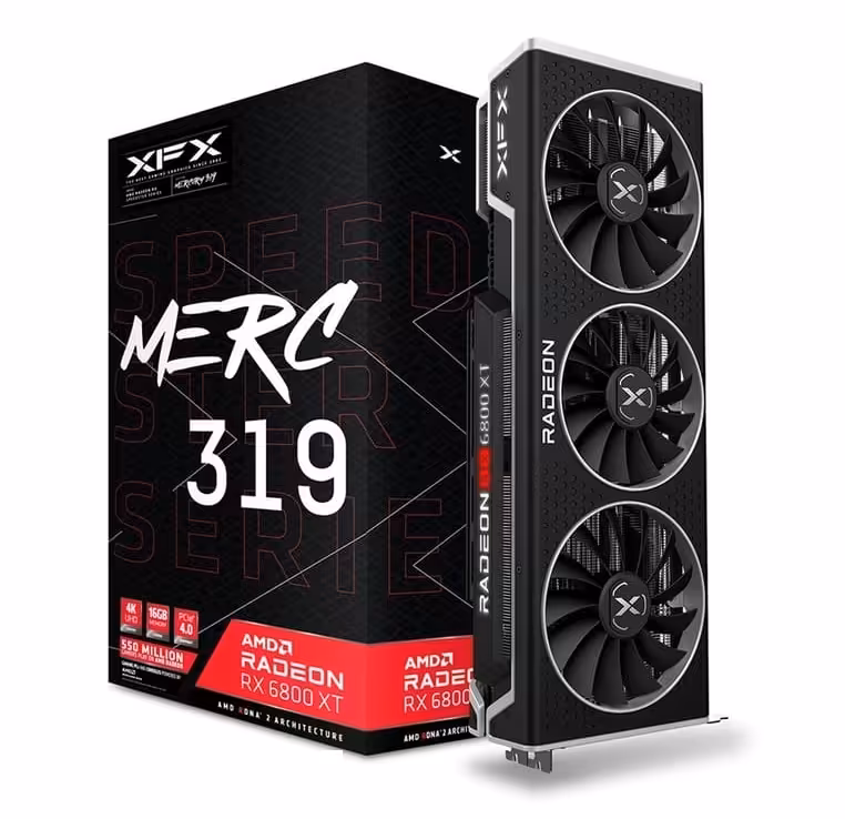 کارت گرافیک  ایکس اف ایکس مدل SPEEDSTER MERC 319 Radeon RX 6800 XT BLACK Gaming 16GB GDDR6 حافظه 16 گیگابایت