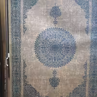 گبه فانتزی 500 شانه طوسی آبی طرح وینتیچ مدرن 4 متری کاشان