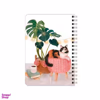 دفترچه یادداشت بامبیلیپ مدل گوشه دنج گربه و کتاب کد 7366797