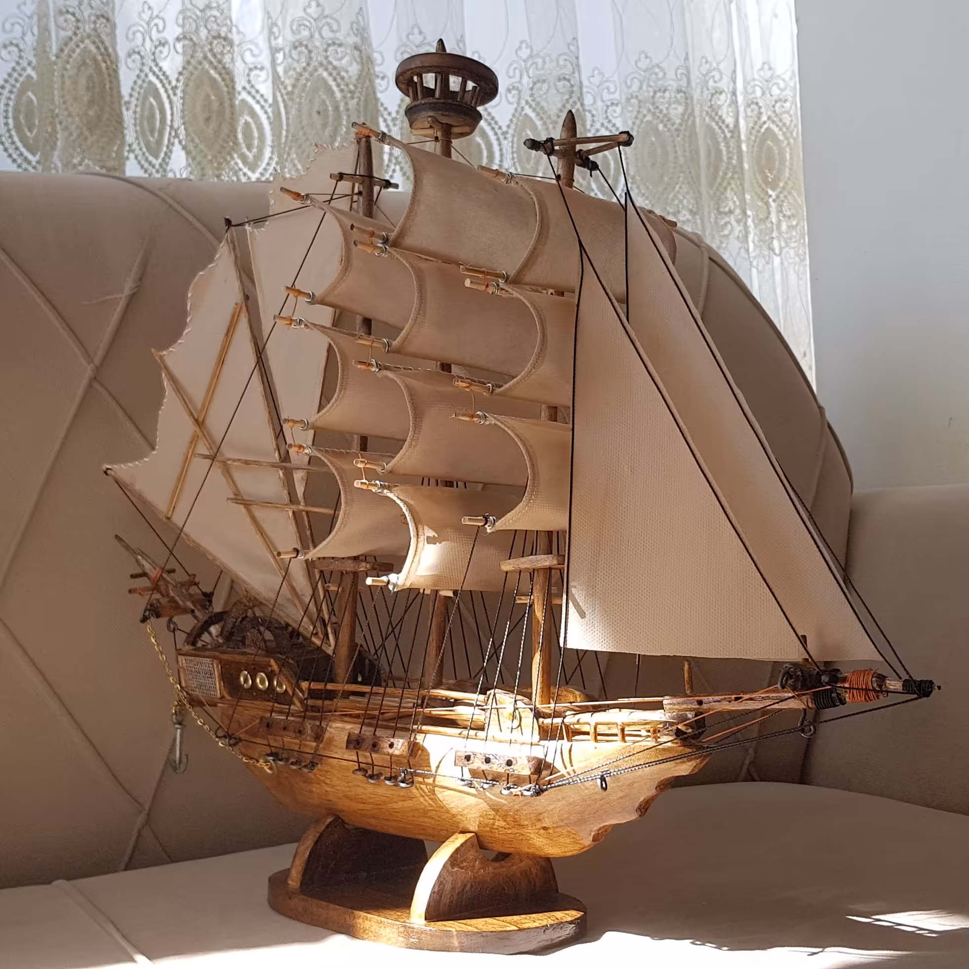 ماکت کشتی چوبی بادبانی کلکسیونی دستساز  مدل ( پرنسس)