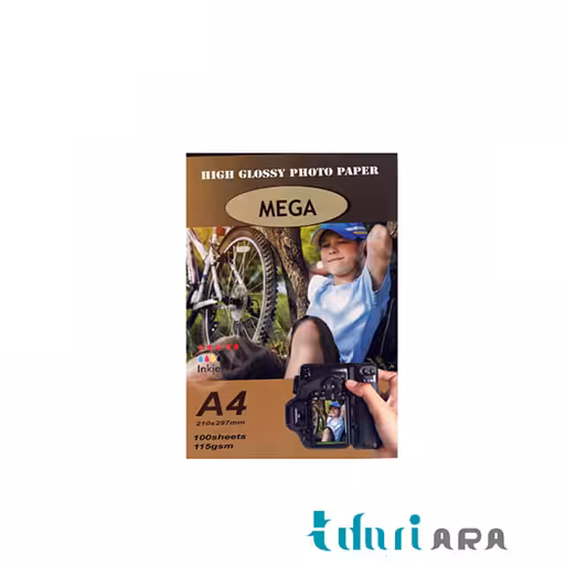 کاغذ فتو گلاسه براق 115 گرم A4 مگا 100 برگی