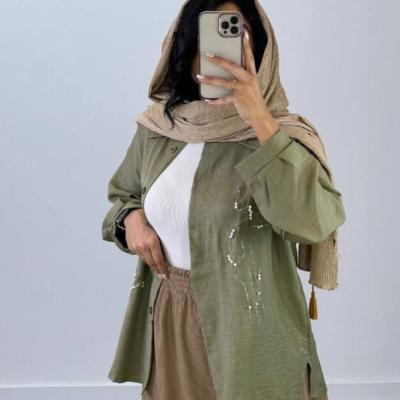 مانتو زنانه تابستونی خنک مدل نگین دار