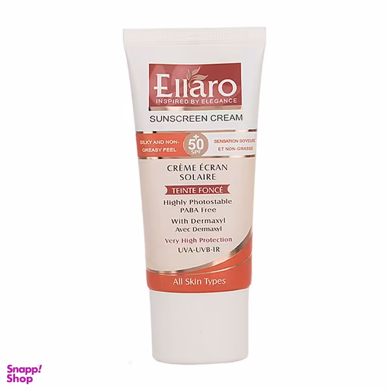 ضد آفتاب پوشش کرم پودری الارو (Ellaro) با spf 50 حجم 50 میلی‌ لیتر