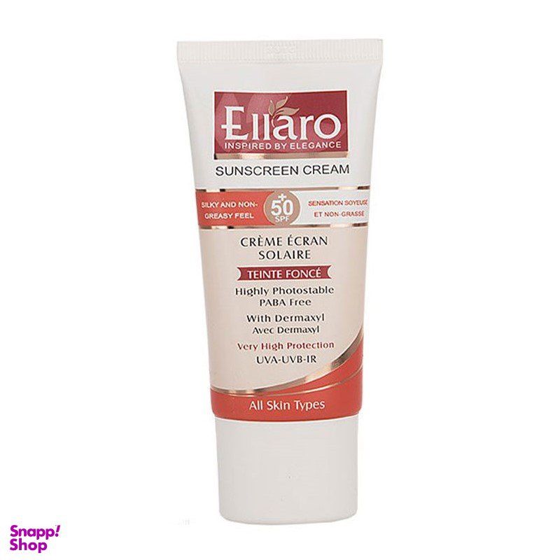 ضد آفتاب پوشش کرم پودری الارو (Ellaro) با spf 50 حجم 50 میلی لیتر