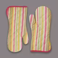 دستکش اشپزخانه کتان طرح اسپیرید صورتی