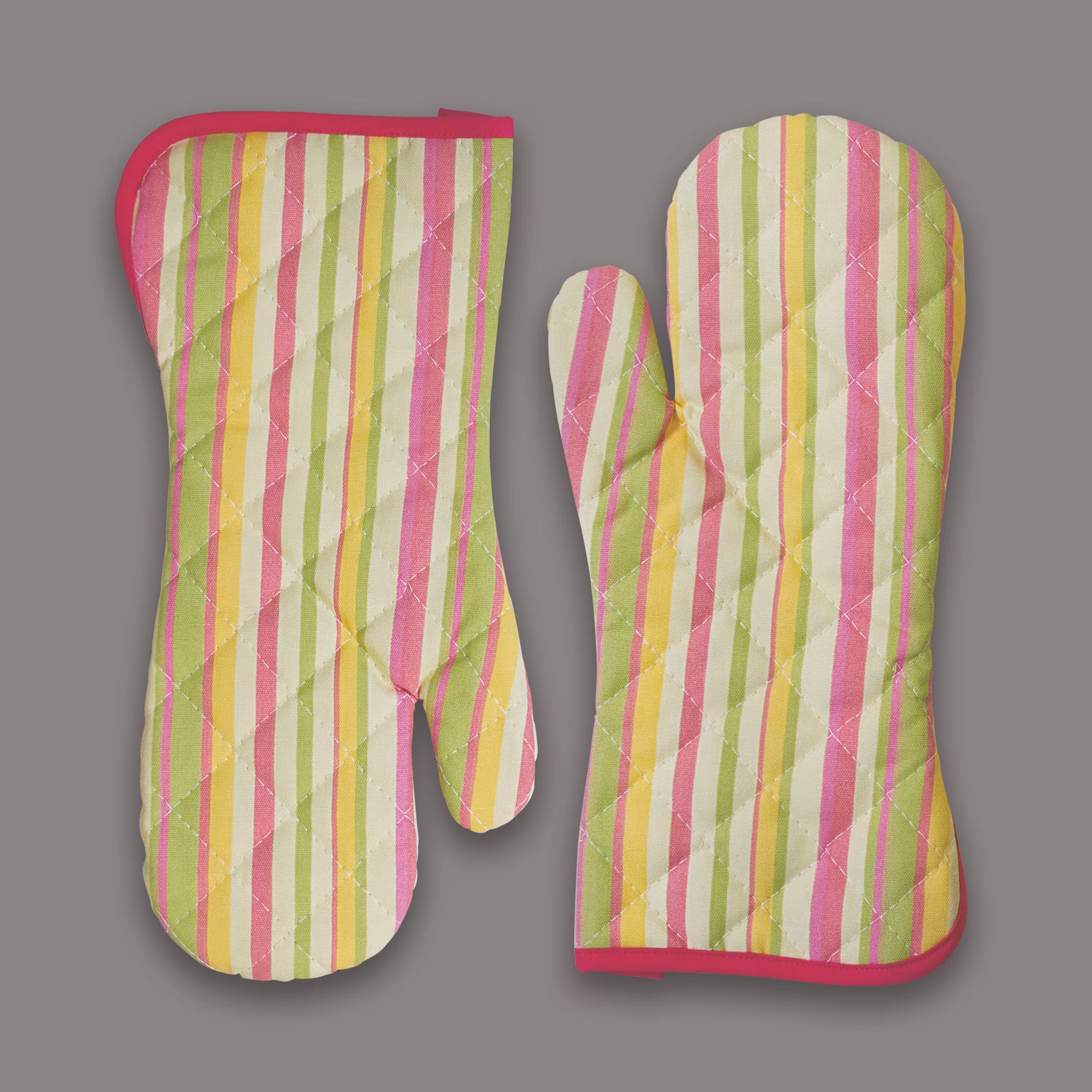 دستکش اشپزخانه کتان طرح اسپیرید صورتی