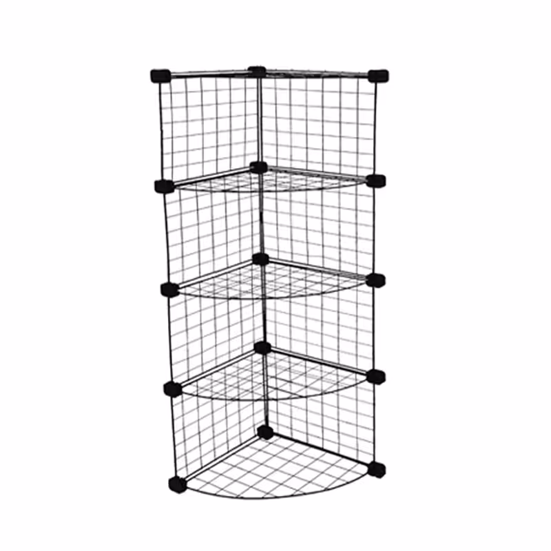 ست قفسه مشبک مدل هلالی کنج چهار طبقه  سایز 32x32(ارسال پس کرایه و به عهده مشتری)