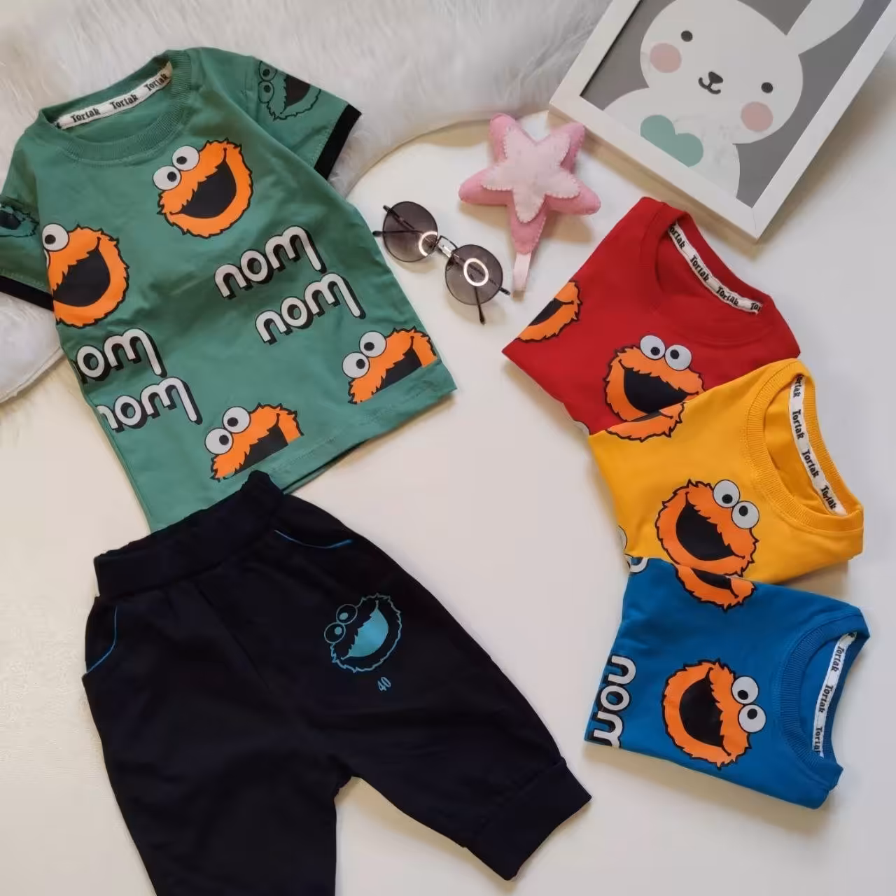 ست  nom nom  جنس پنبه تیپ لاکرا 