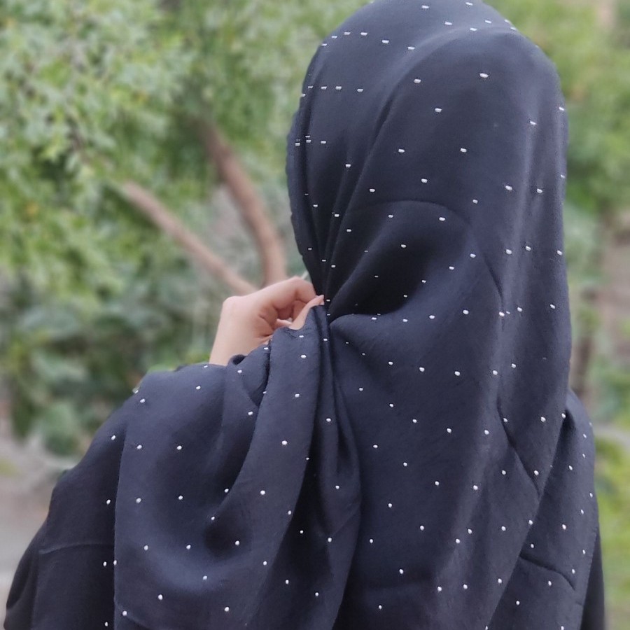 روسری نگینی وال اسلپ مشکی
