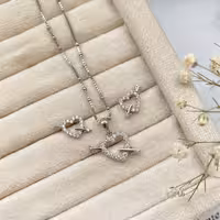 نیمست ظریف نقره 925 با روکش طلا سفید  کد 68