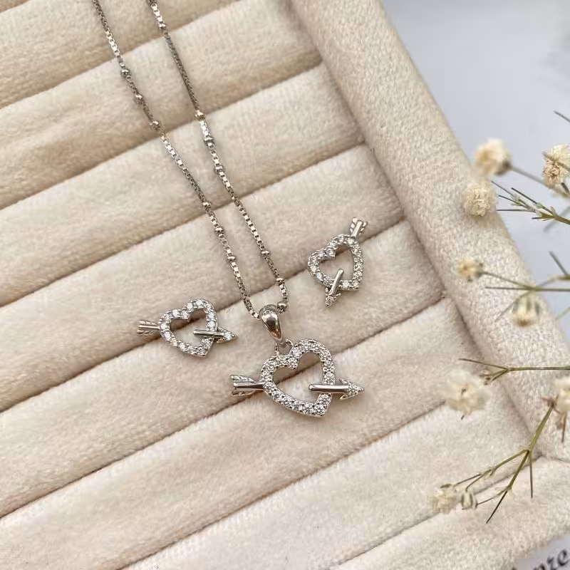 نیمست ظریف نقره 925 با روکش طلا سفید  کد 68