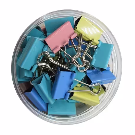 گیره دوبل رنگی سایز 25 میلی متر بسته 48 عددی