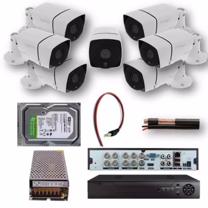 پکیج دوربین مداربسته 7 عددی کیفیت 2 مگاپیکسل (کامل و آماده نصب)