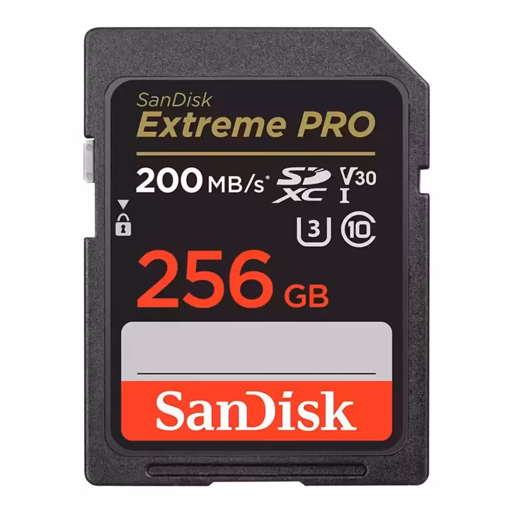 کارت حافظه اس دی 256 گیگ با سرعت 200 مگابایت برند سندیسک SanDisk SD 256GB Extreme PRO200MB
