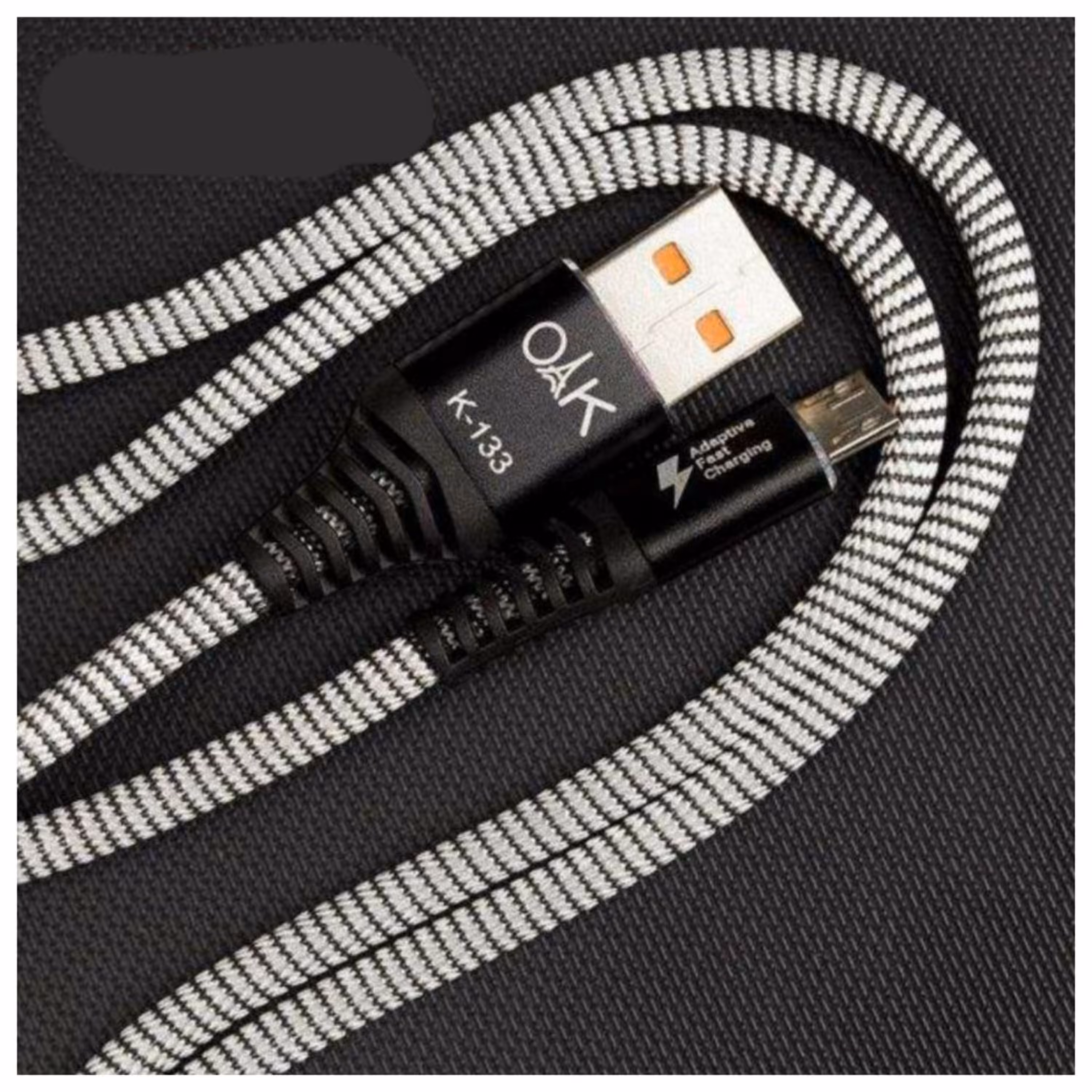 کابل تبدیل USB به microUSB او آک مدل K-133 طول 1متر رنگ مشکی