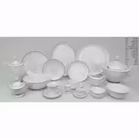 سرویس چینی 24 نفره 156 پارچه لورین مدل ژولیت پلاتین