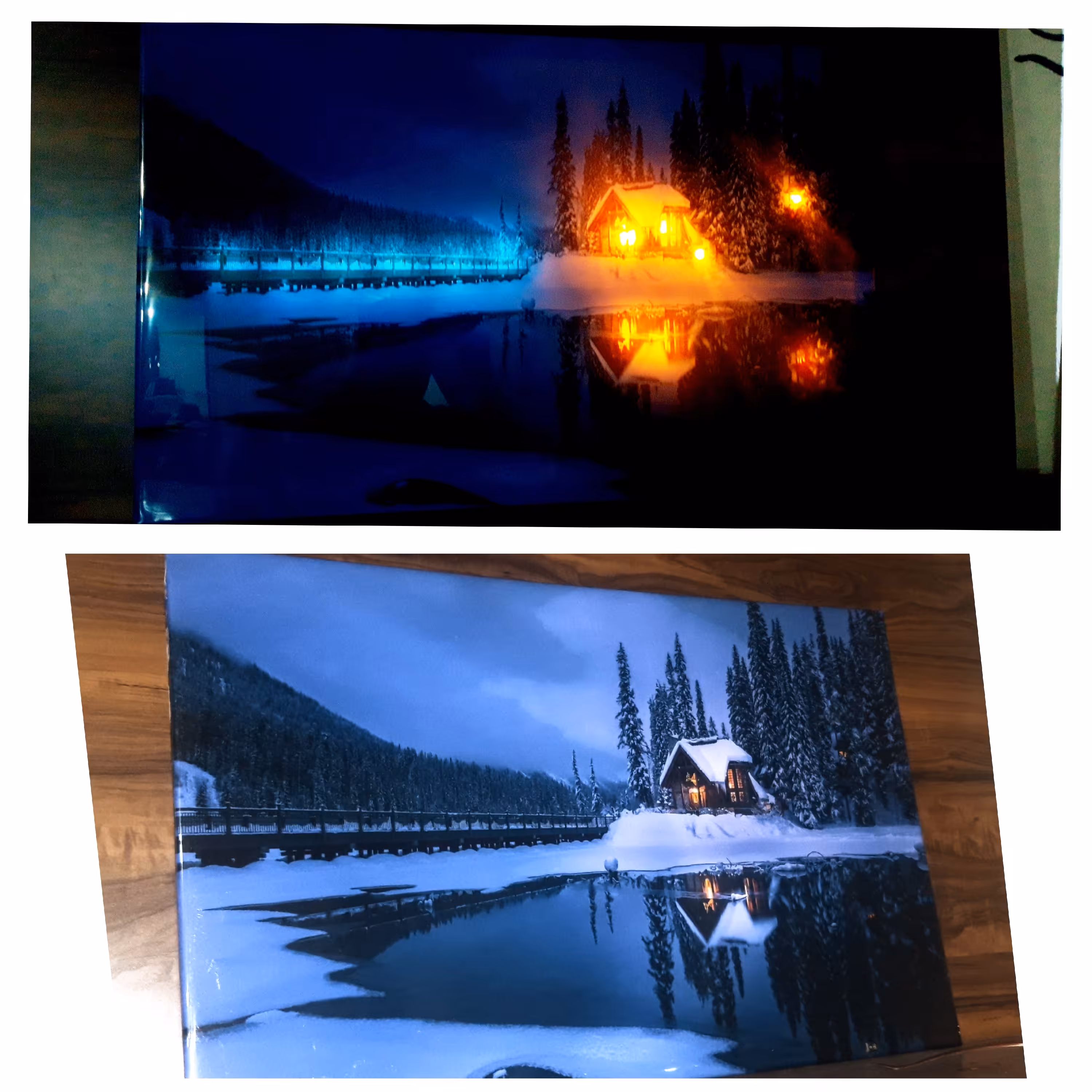 تابلو کلبه برفی